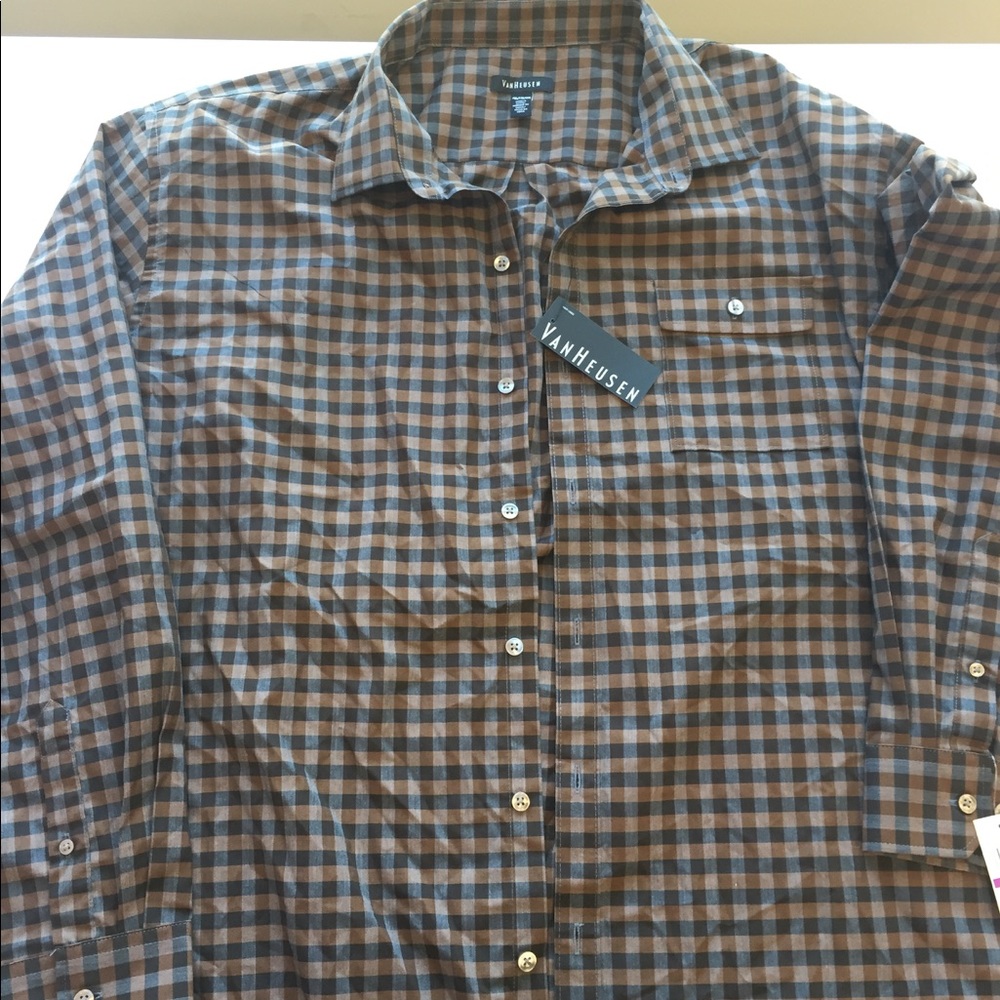 NWT Van Heusen Dress Shirt Heathered XXL Sz 18